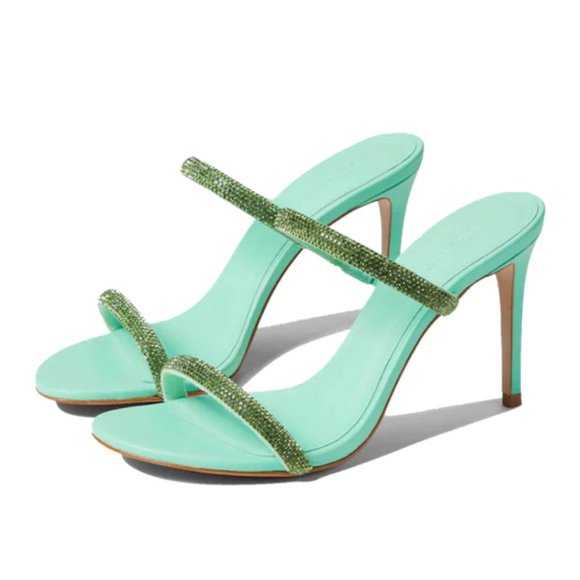 SCHUTZ Shoes - SCHUTZ Taliah Crystal Sandals in Deep Mint and Peridot Green 5.5 M